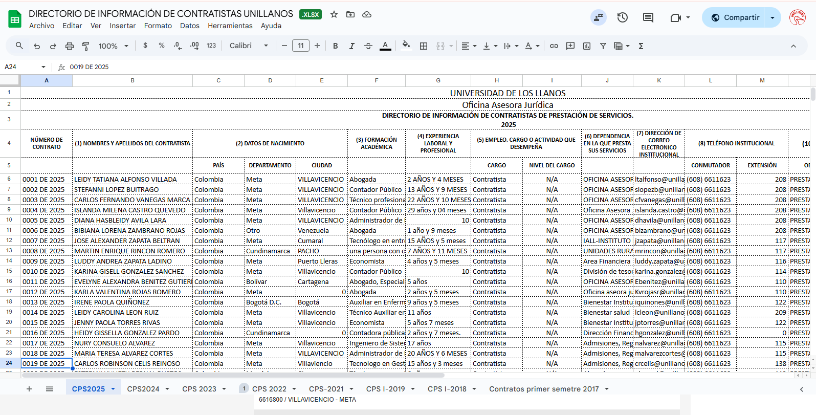 Ir al directorio de contratista